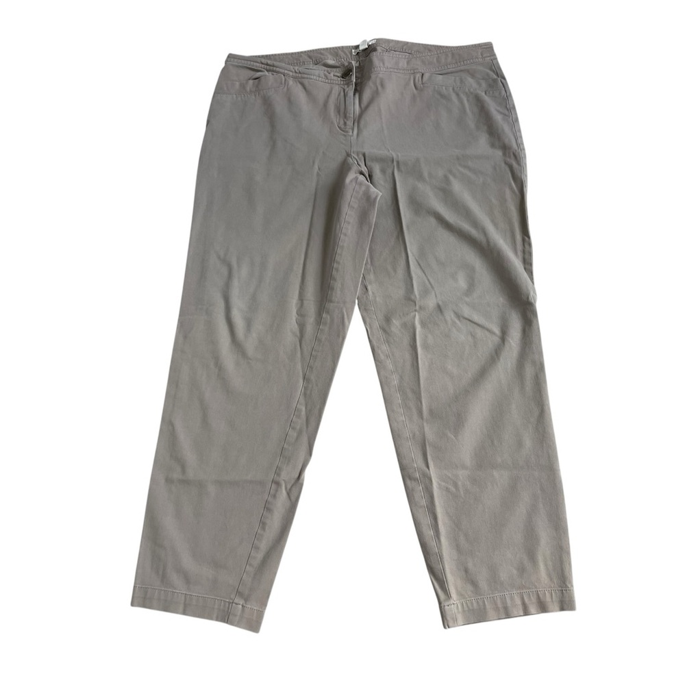 Eileen Fisher Women’s Organic Cotton Stretch Ankle Pants Taupe 36W 25 Inseam